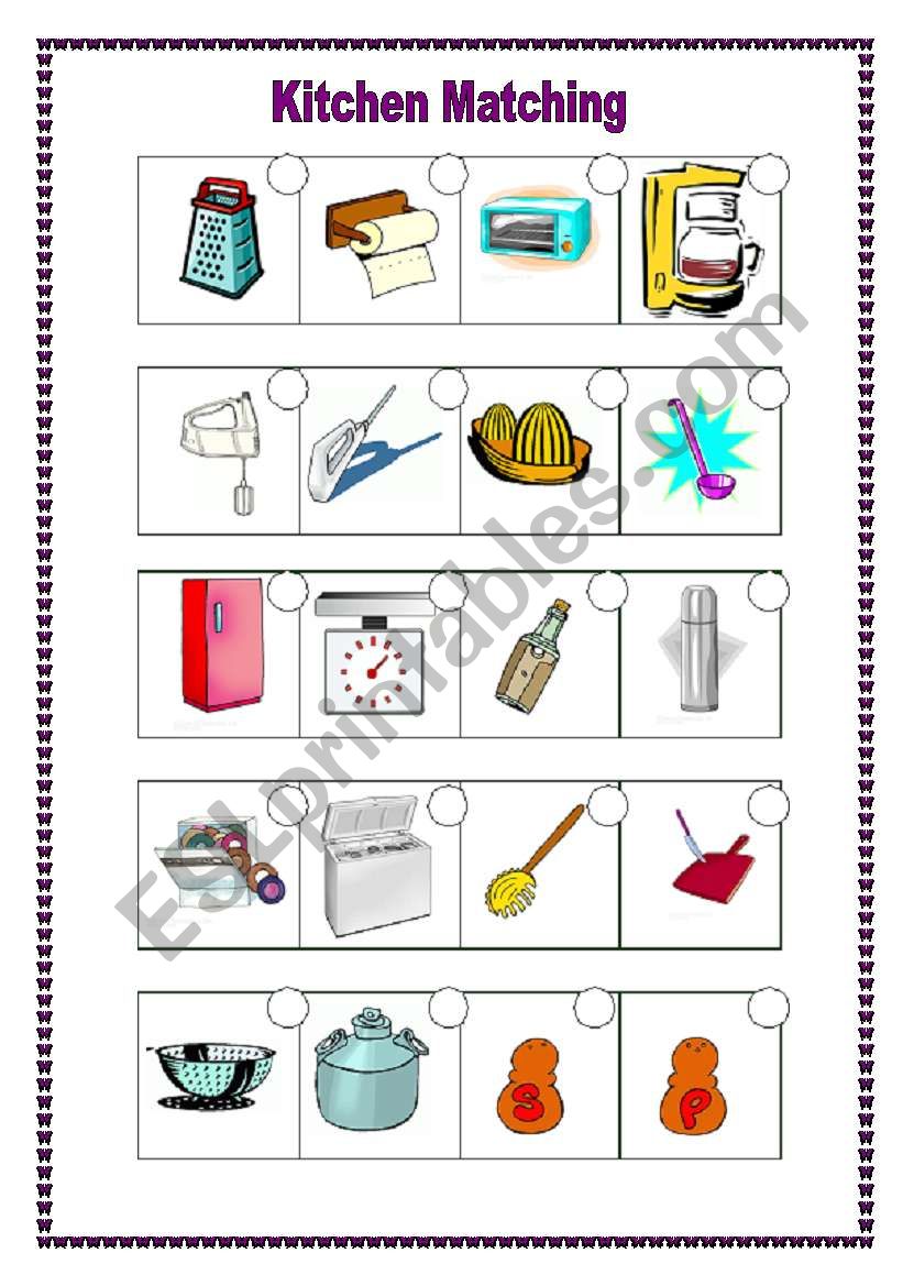 Kitchen matching2  (10.07.09) worksheet