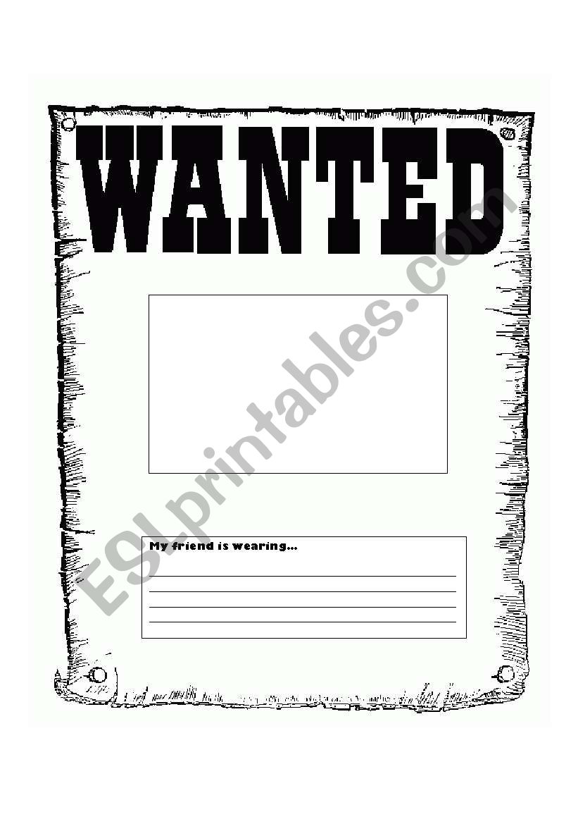 Wanted worksheet