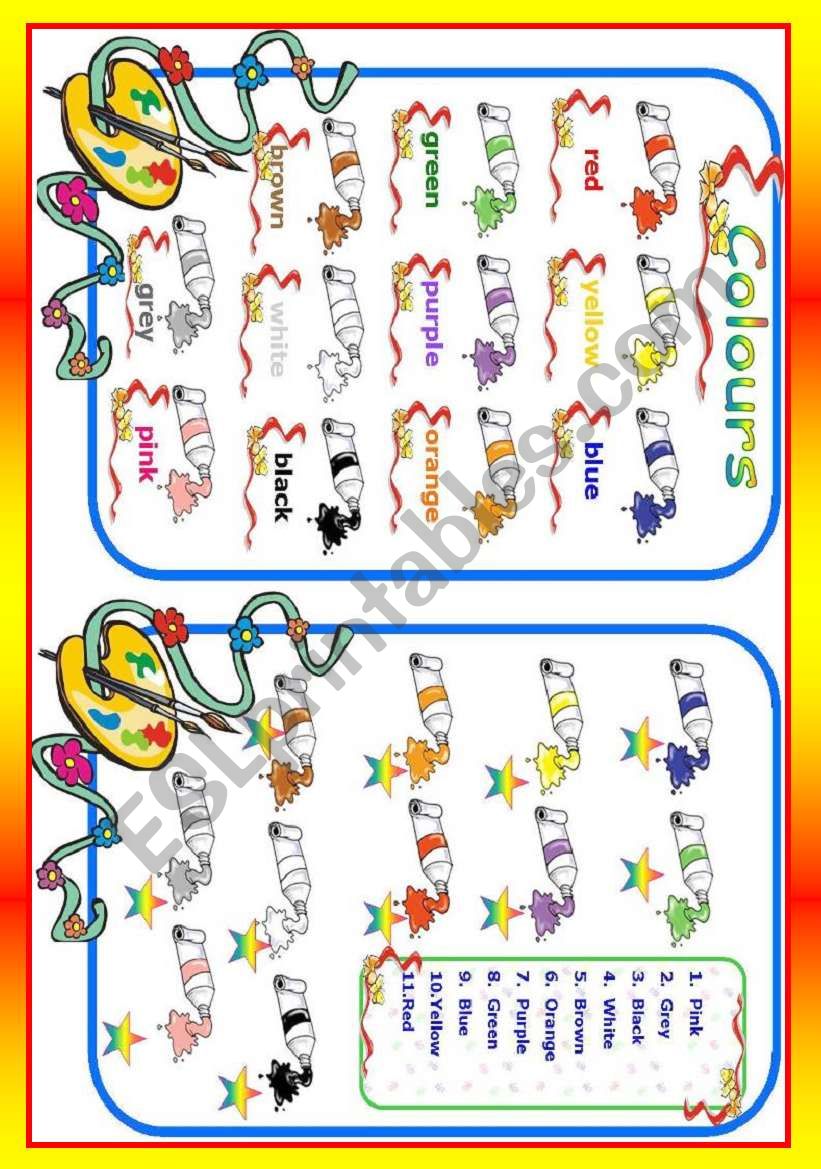 Colours worksheet