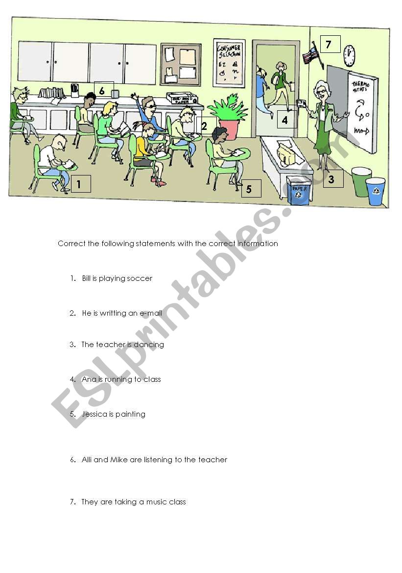 Present continous activity worksheet