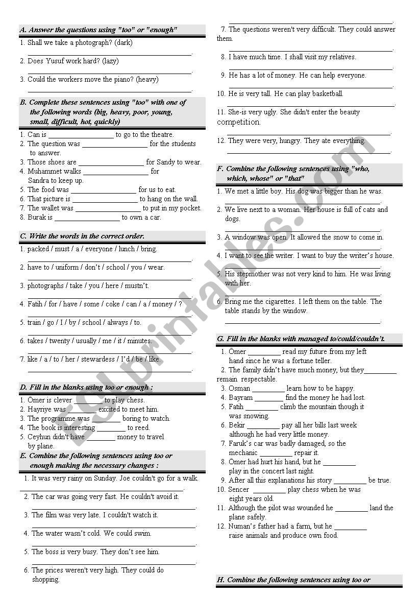 too_enough worksheet