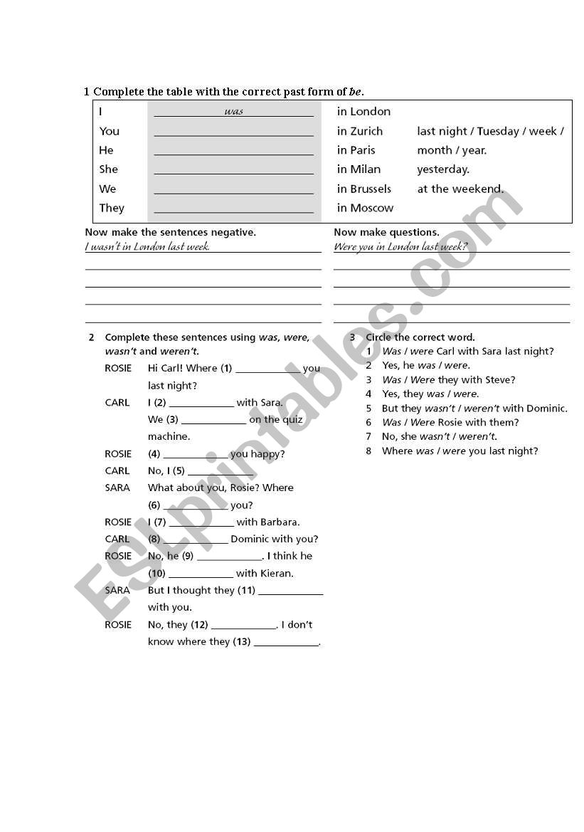 simple past exercises worksheet