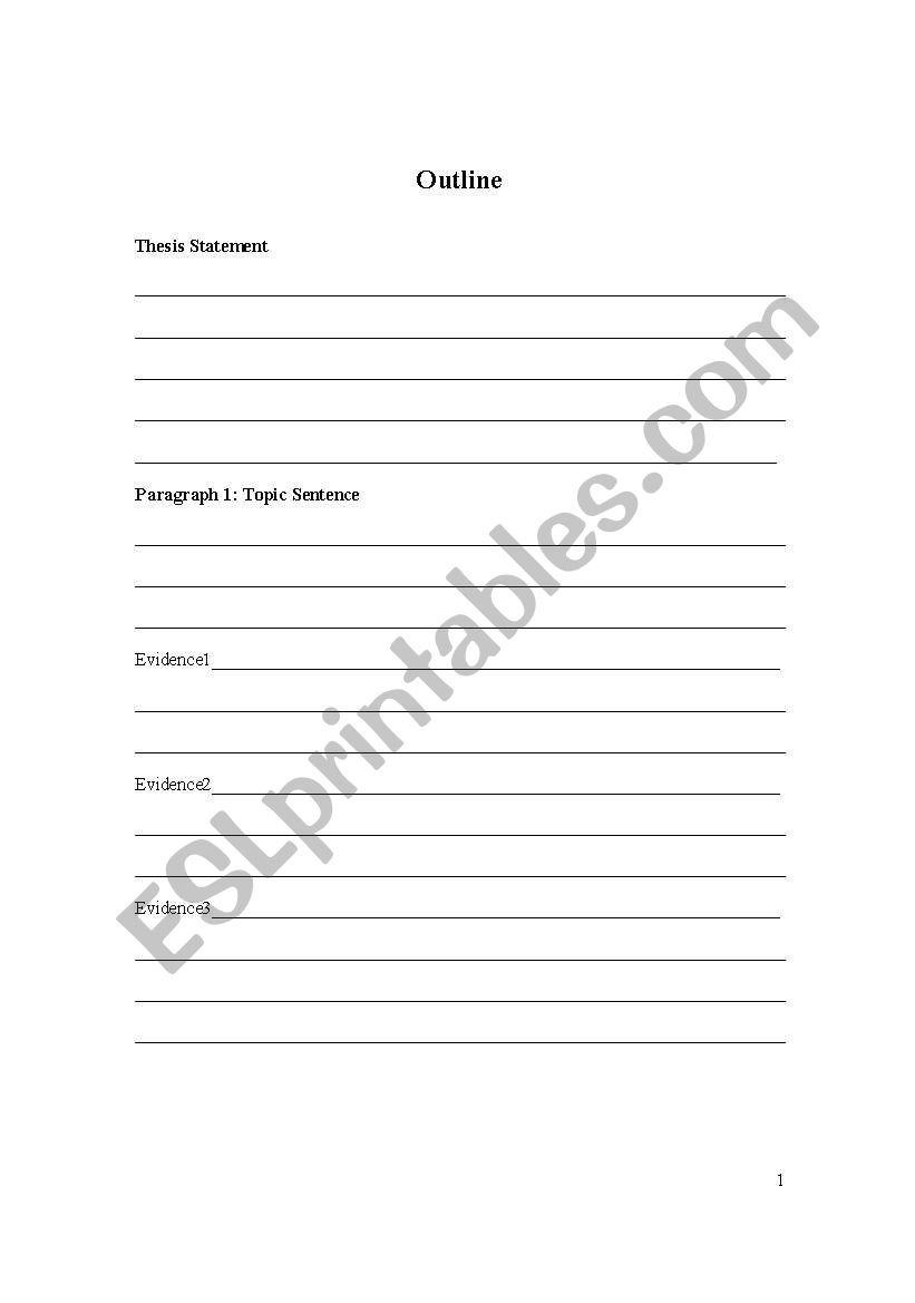 Essay Outline  worksheet