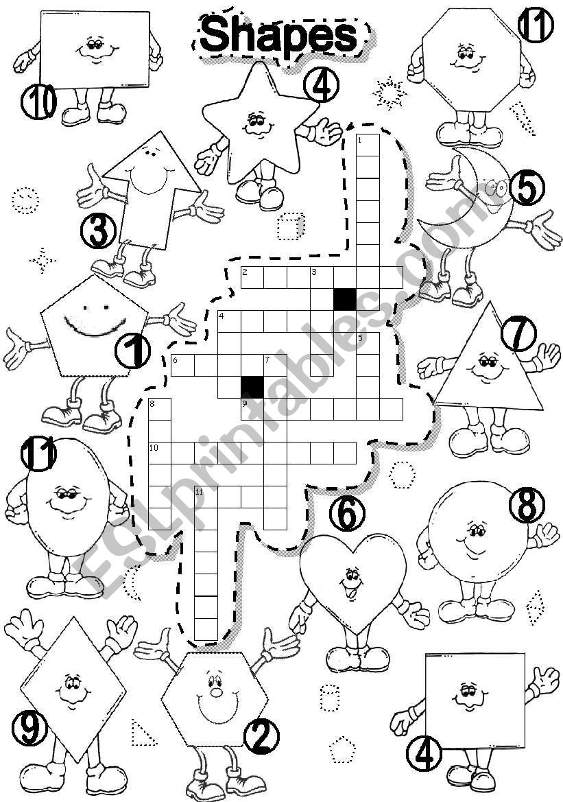 SHAPES CRISS CROSS PUZZLE worksheet