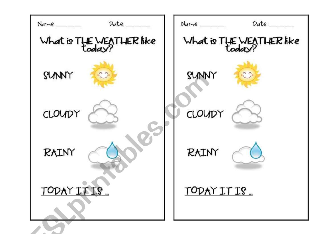 Whats the weather like? worksheet