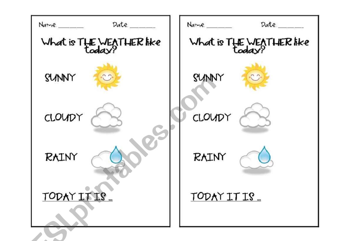 Whats the weather like? worksheet