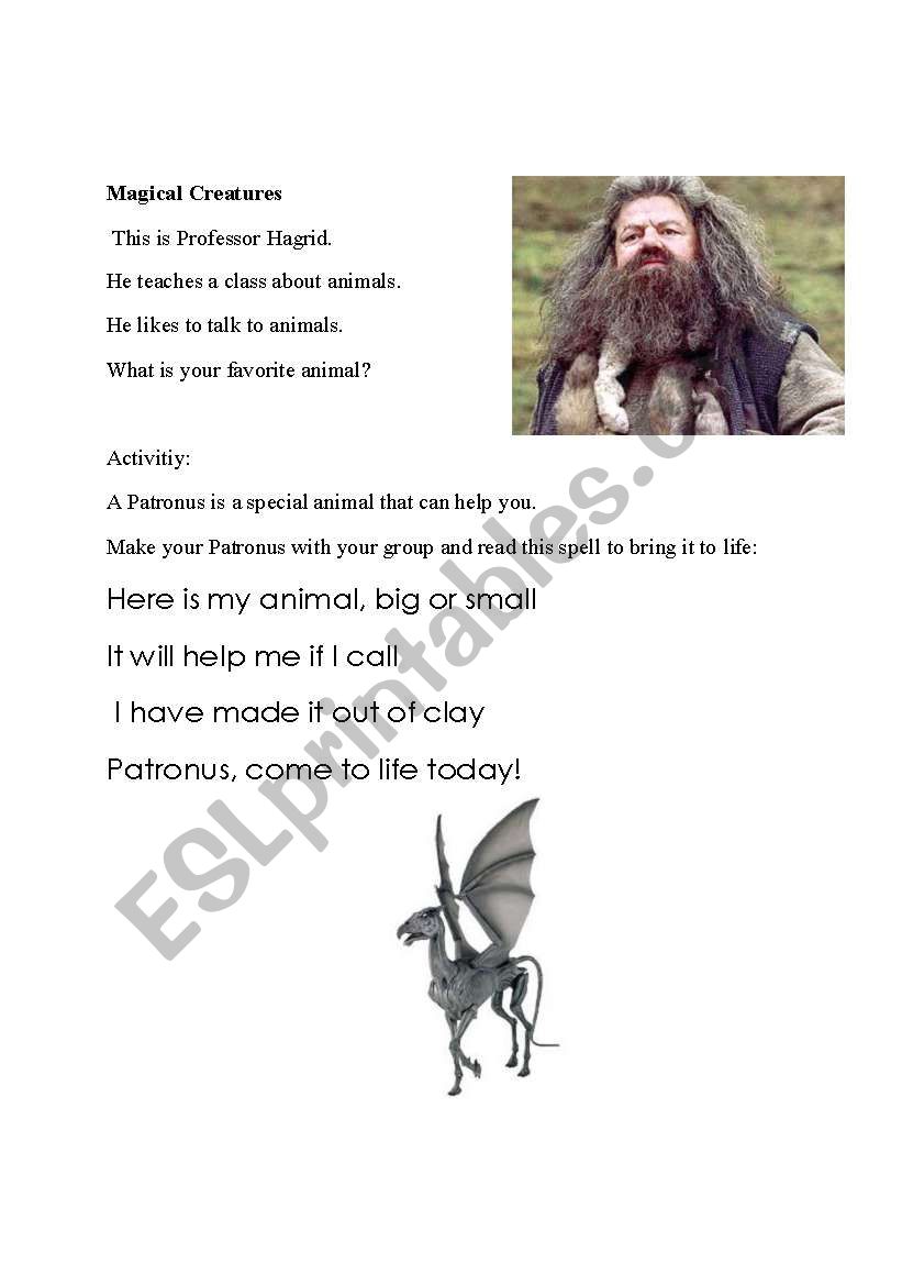 Hagrid Harry Potter Animal Activity