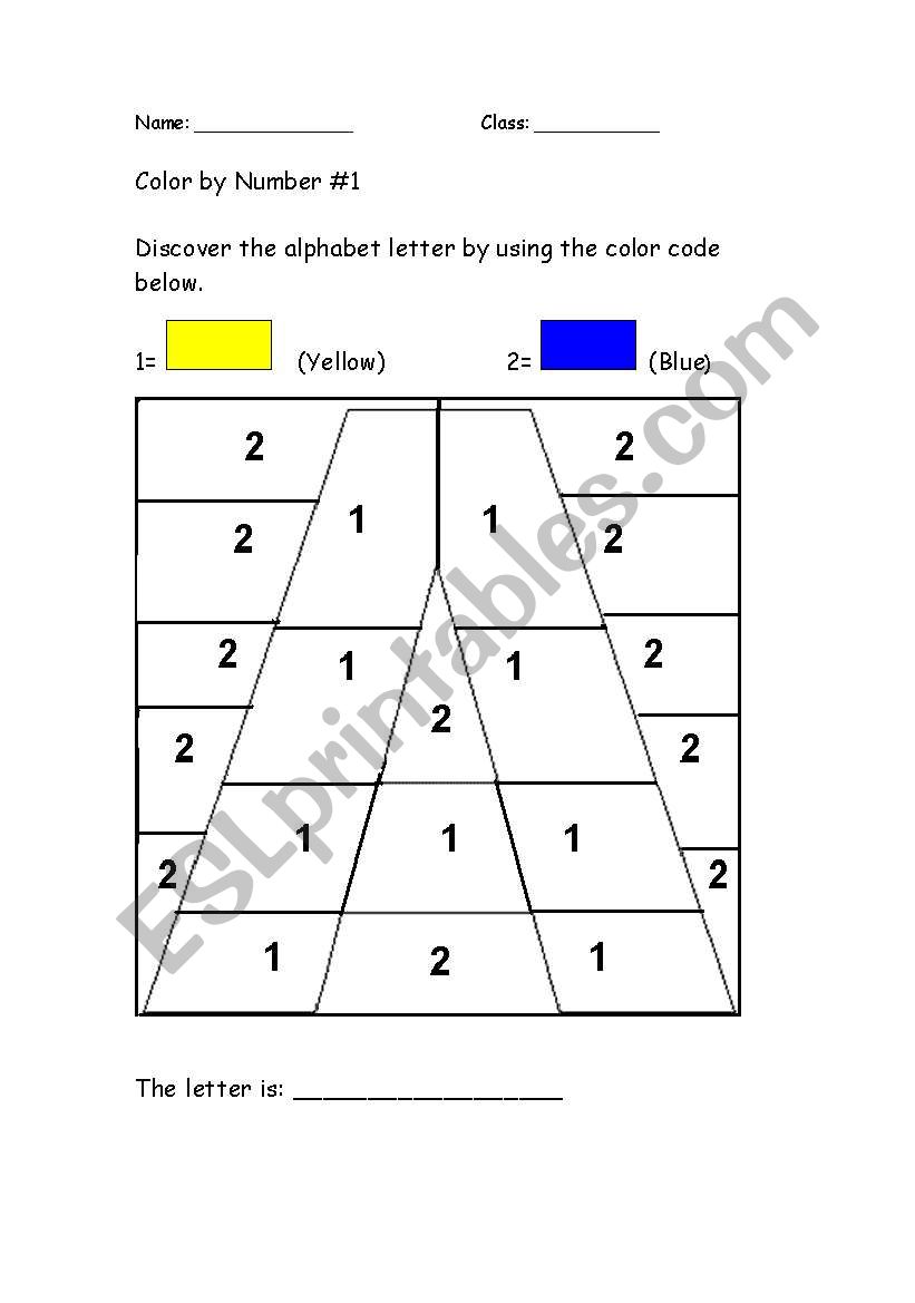Alphabet Color By Number: A worksheet
