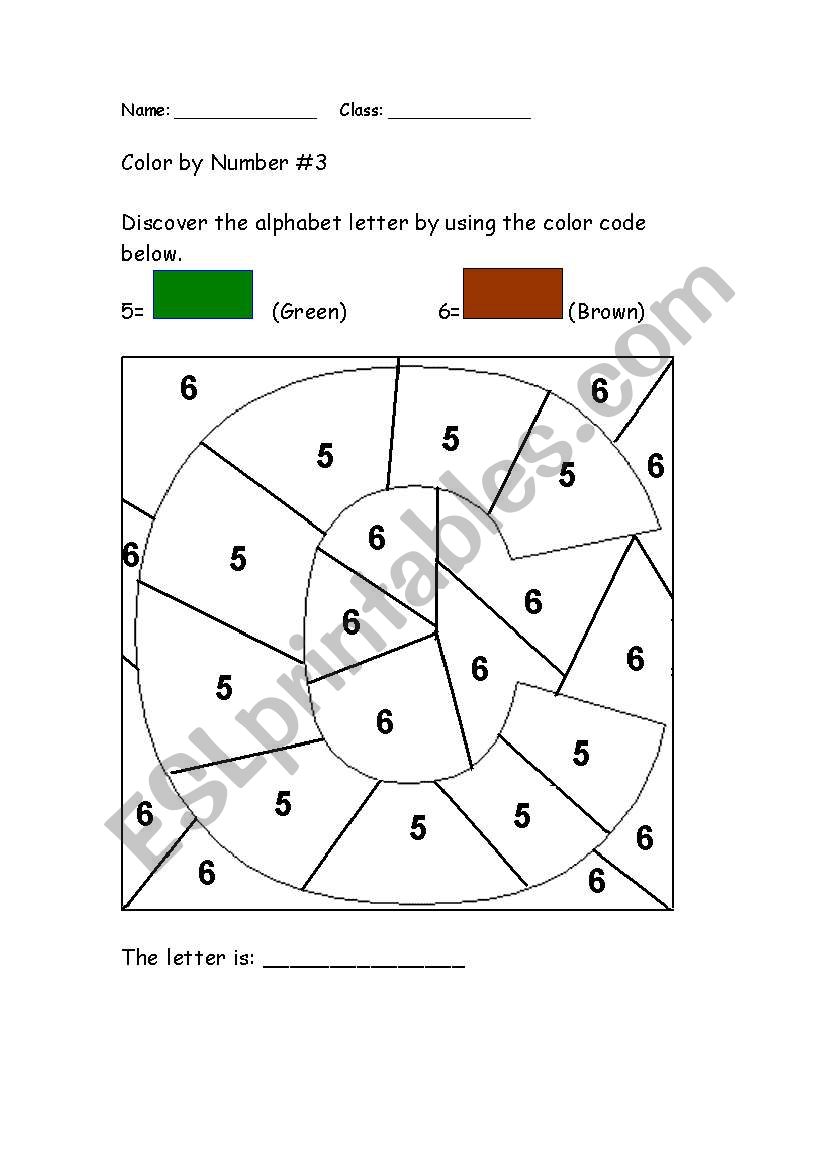 Alphabet Color by Number: C worksheet