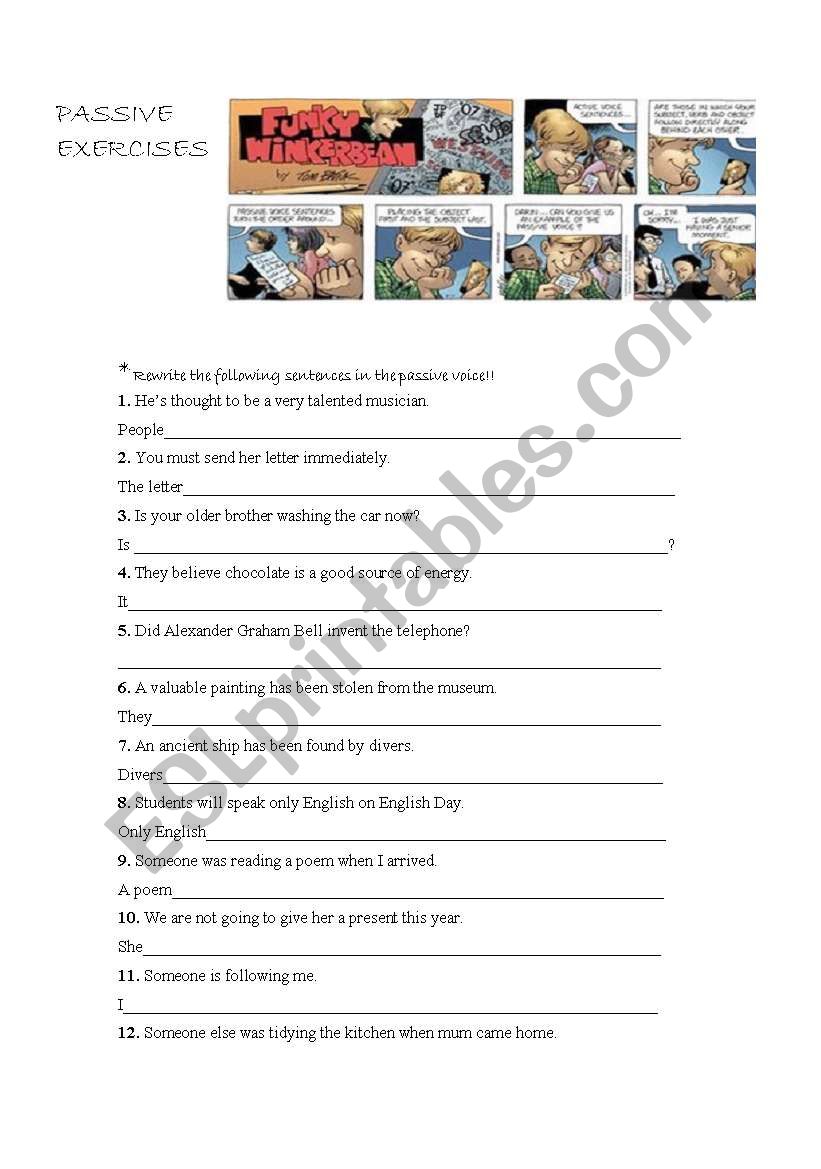 passives worksheet