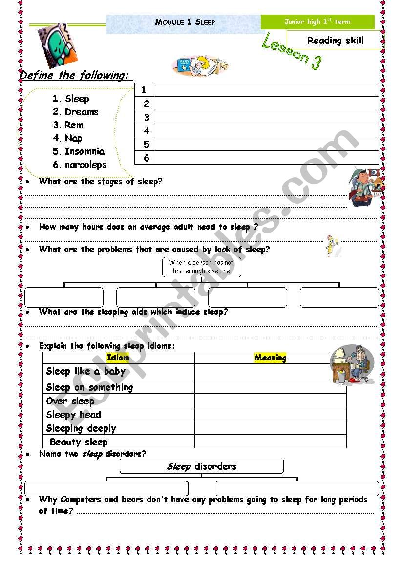 Sleep worksheet