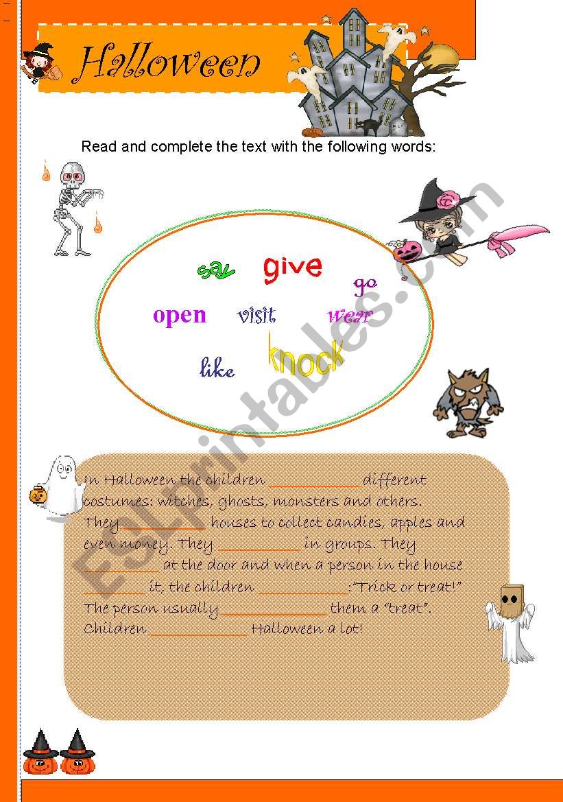 Halloween worksheet