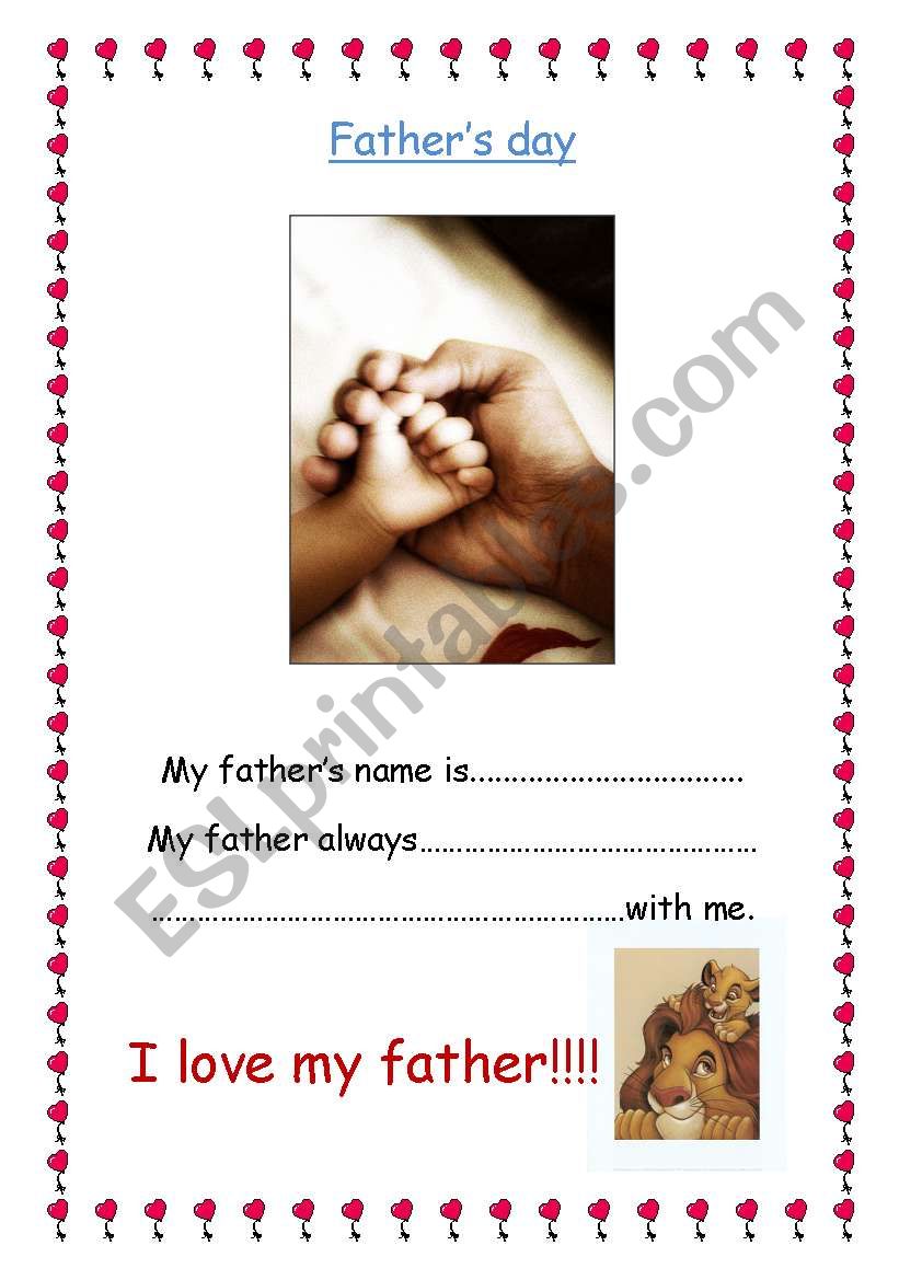 Fathers day!! worksheet