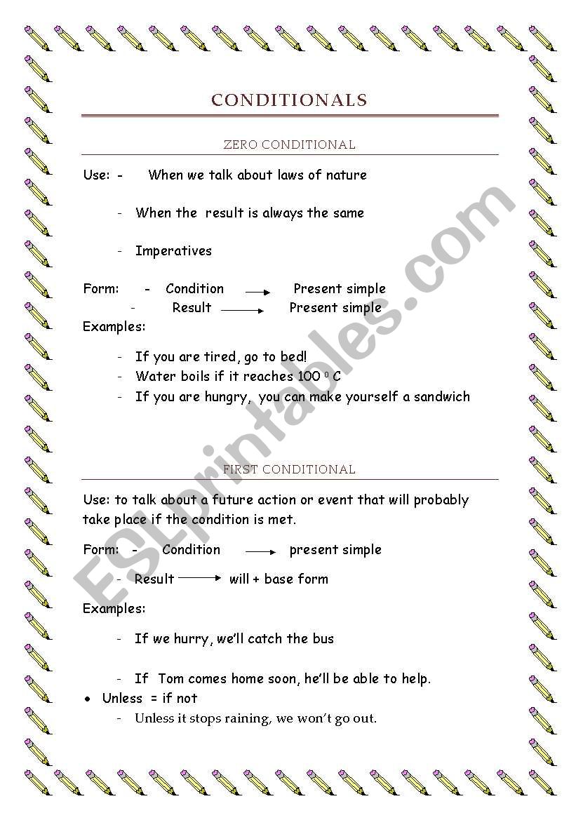 conditionals worksheet