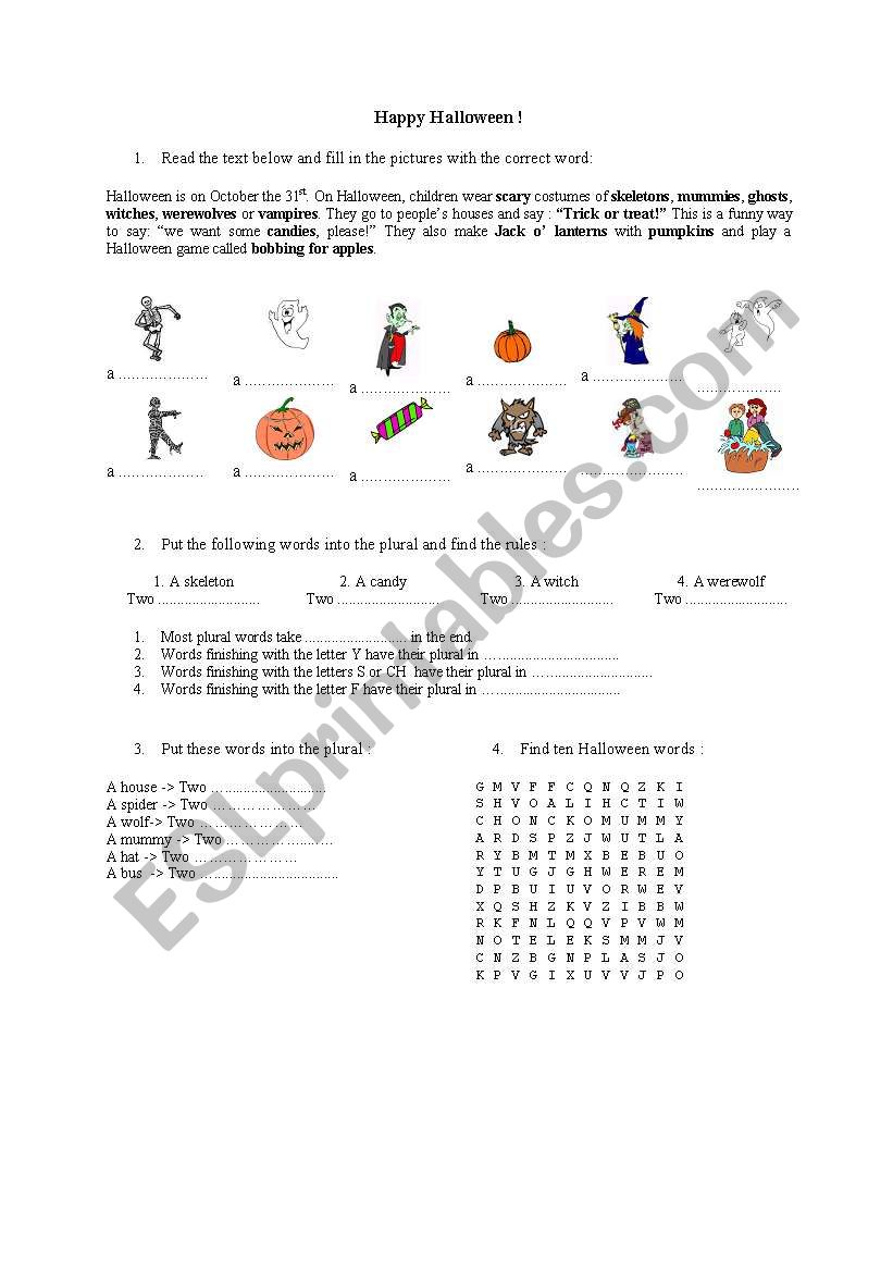 Happy Halloween worksheet