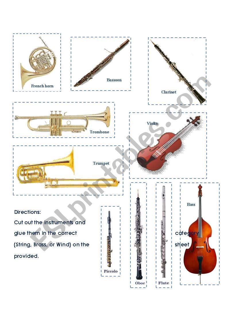 Musical Instrument Worksheet worksheet