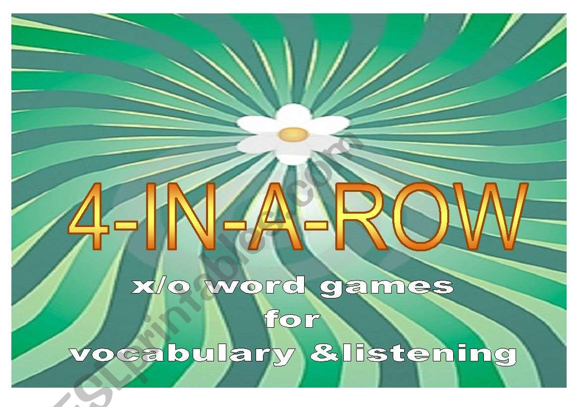 4-in-a-row WORD GAMES worksheet