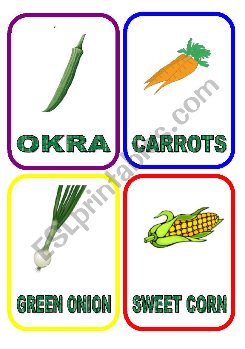 Vegetable flash-cards - PART 1