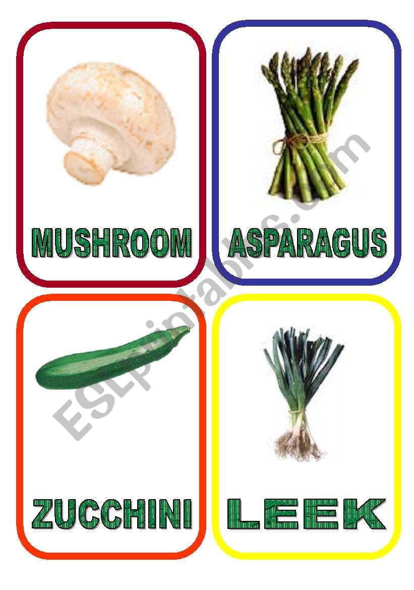 Vegetables flash-cards - PART 3