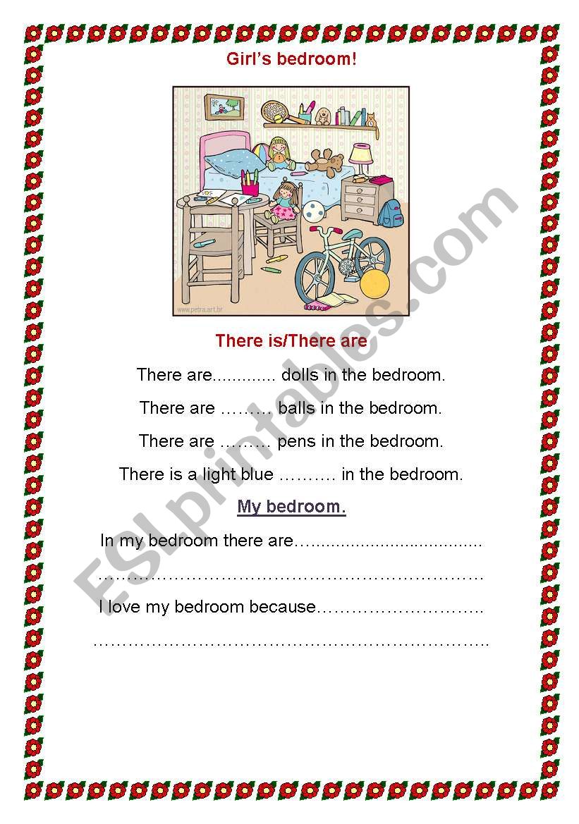 Girls  Bedroom worksheet