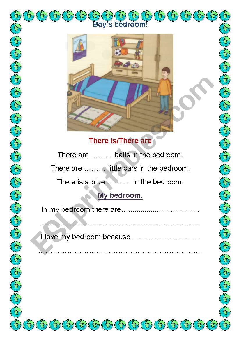 Boys bedroom. worksheet