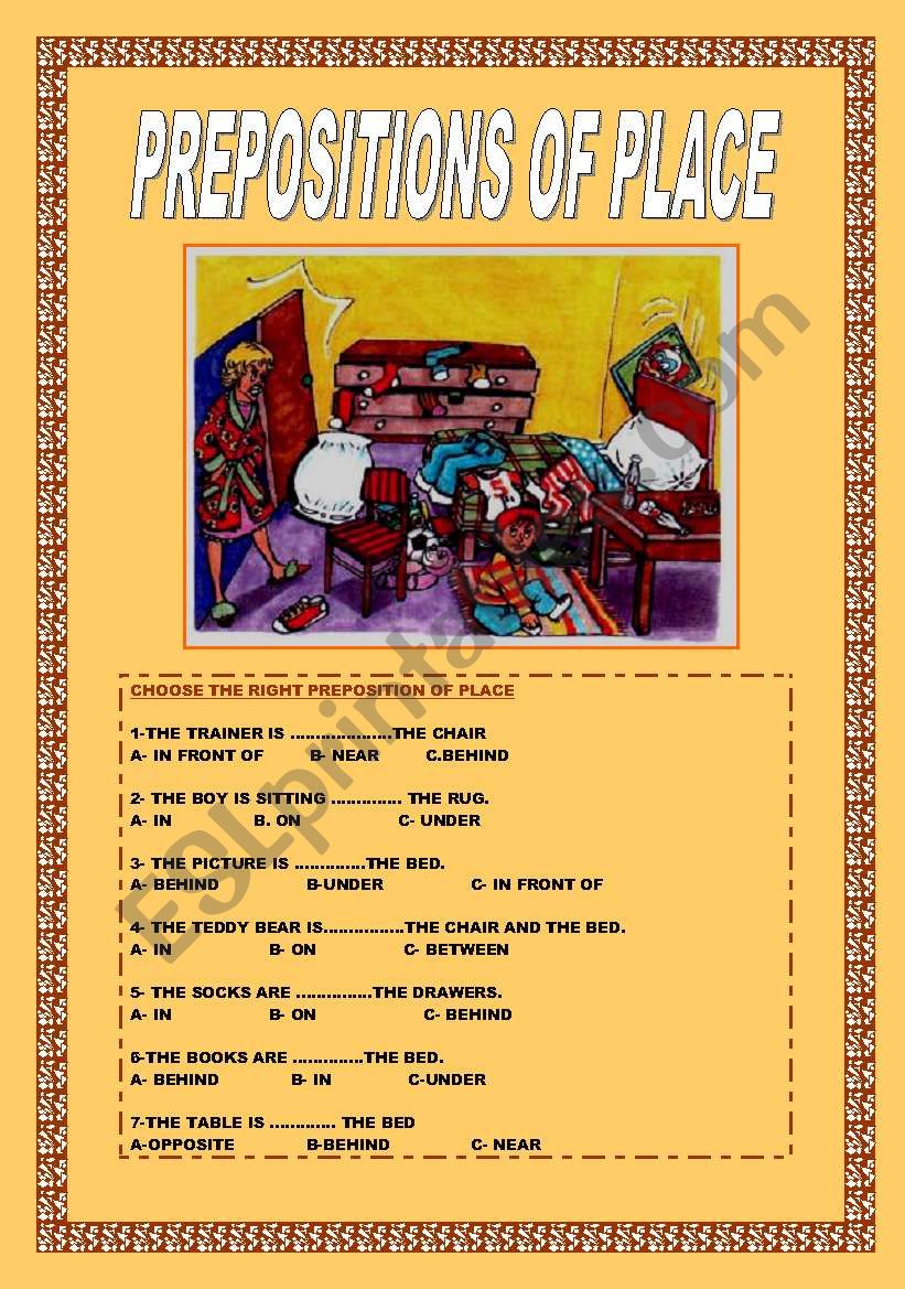 PREPOSITION OF PLACE 2 worksheet