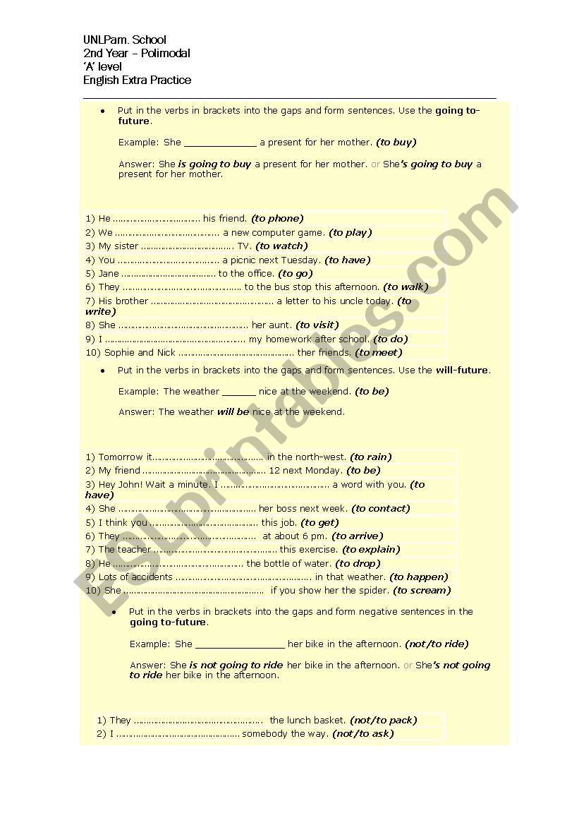 practice on grammar worksheet