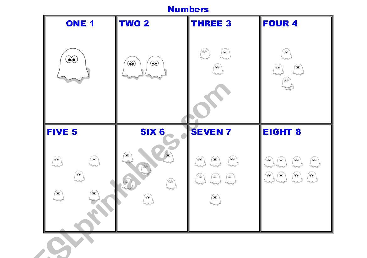 20  flashcards on numbers worksheet