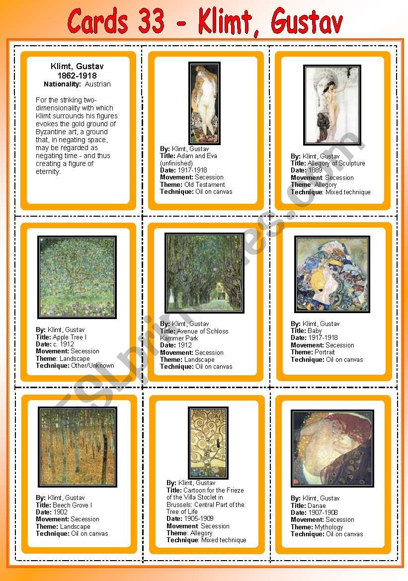Cards 33 - Klimt, Gustav - (Secession)