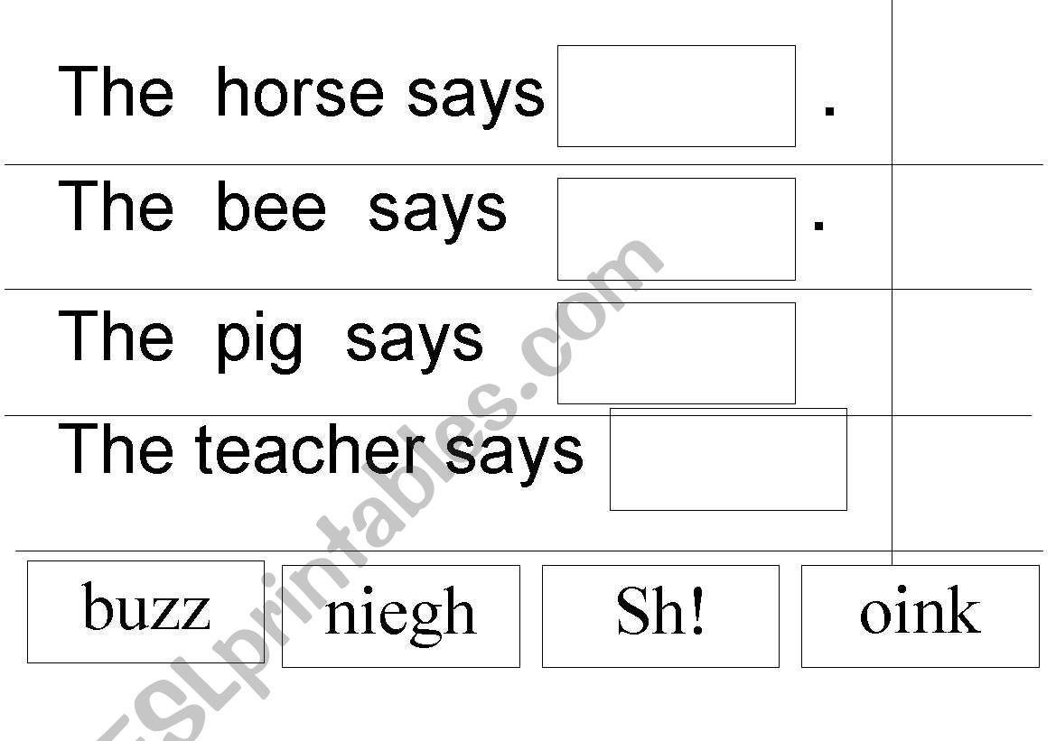 Animal Noises worksheet