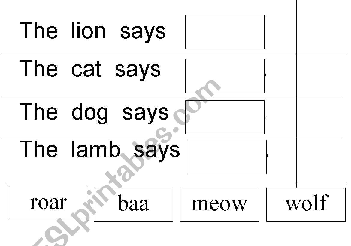 Animal Sounds 2 worksheet