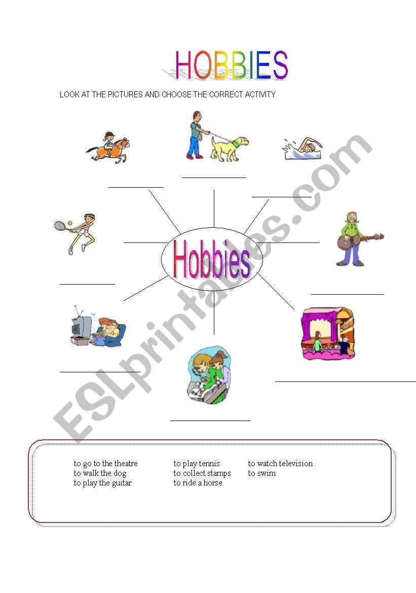 Hobbies worksheet