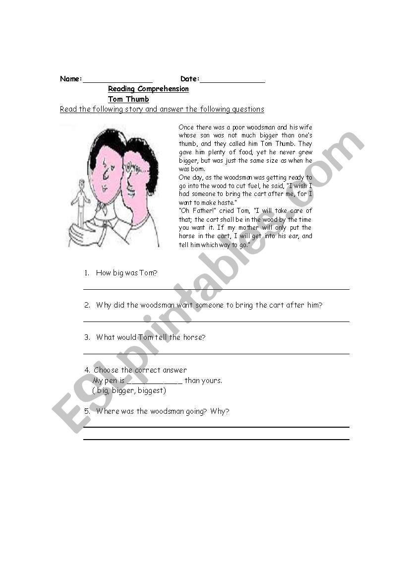 Reading Comprehension worksheet