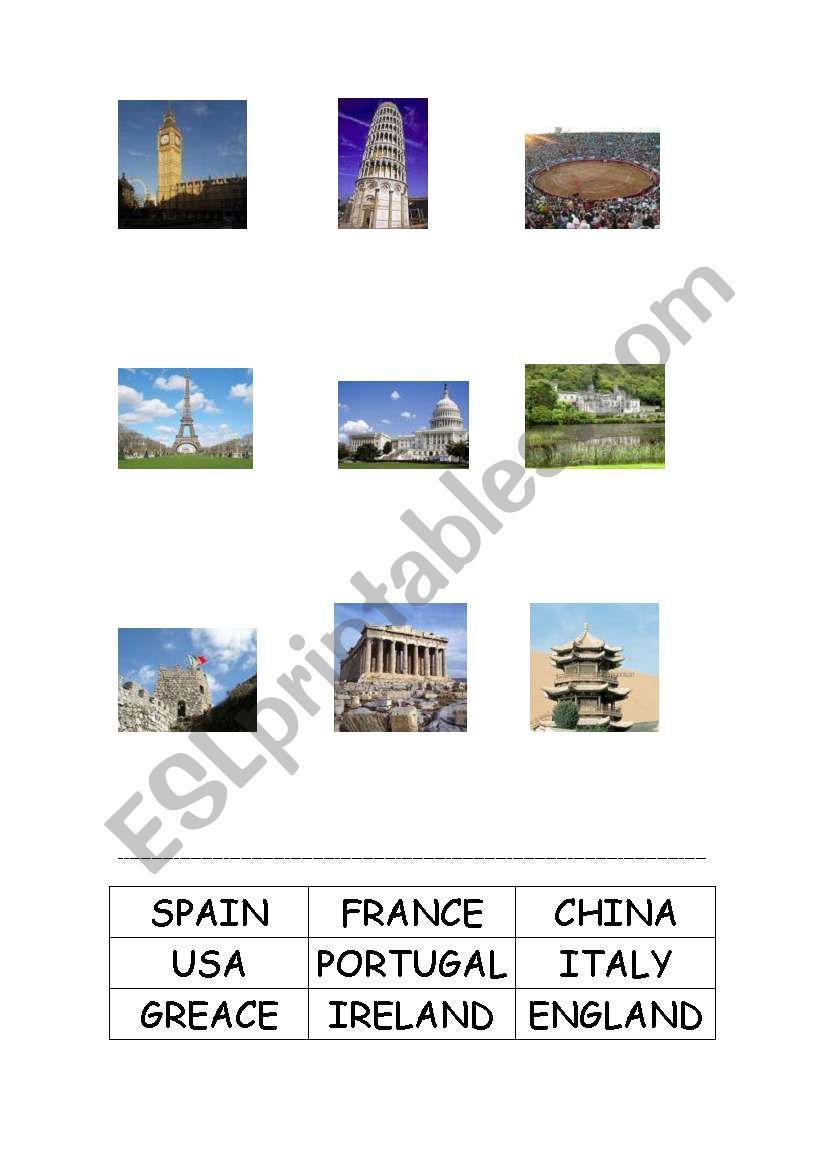 COUNTRIES worksheet