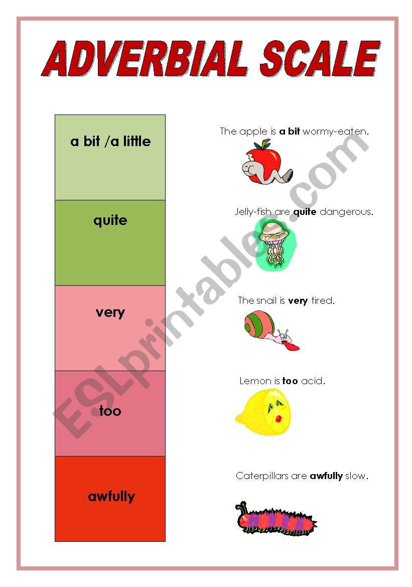 ADVERBIAL SCALE worksheet