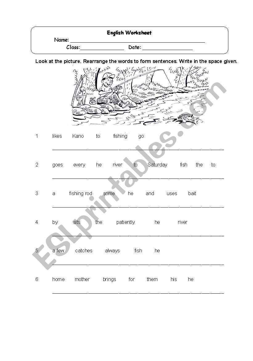 Fishing Alone worksheet