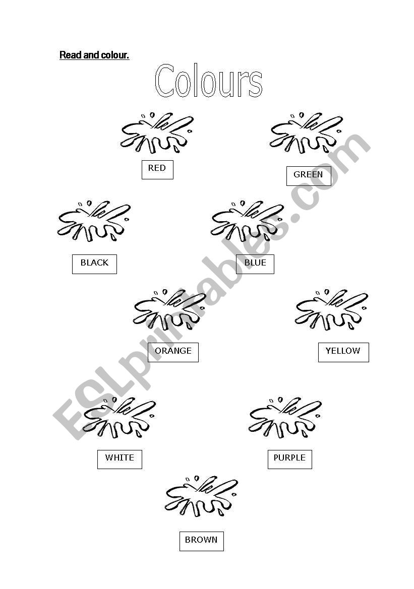 Colours worksheet