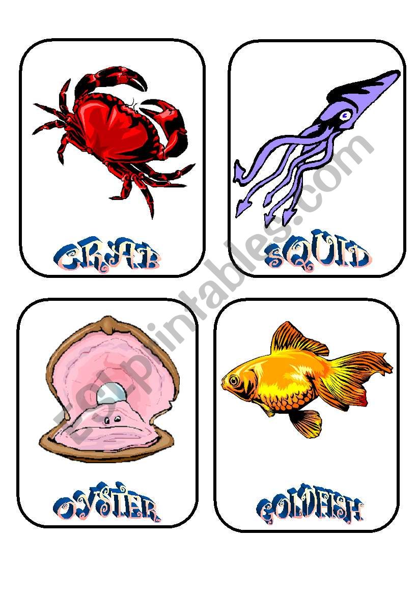 AQUATIC CREATURES 3 worksheet