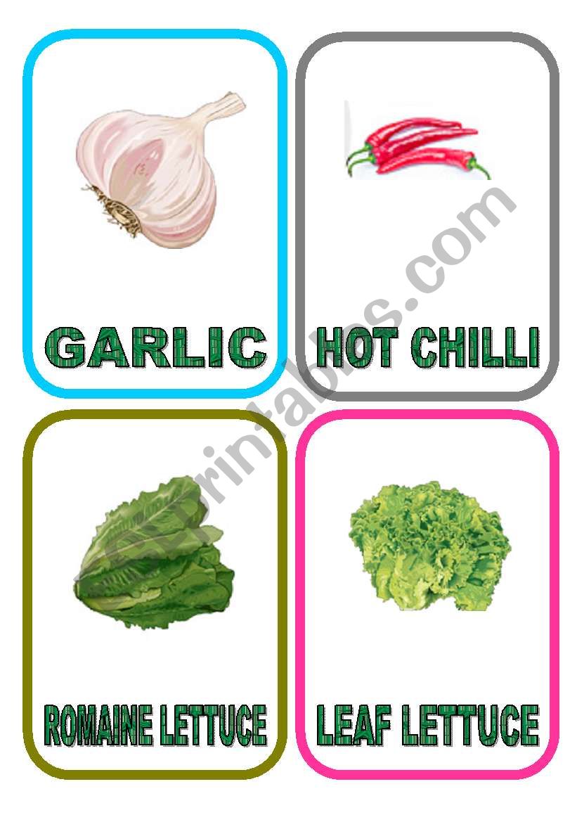 Vegetable flash-cards - PART 4