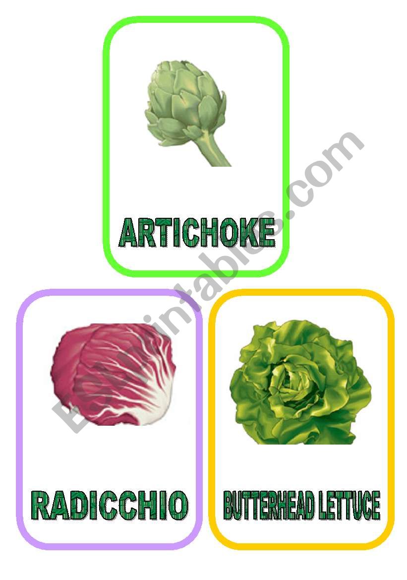 Vegetable flash-cards - PART 5