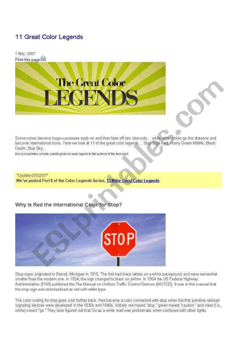 color legend worksheet