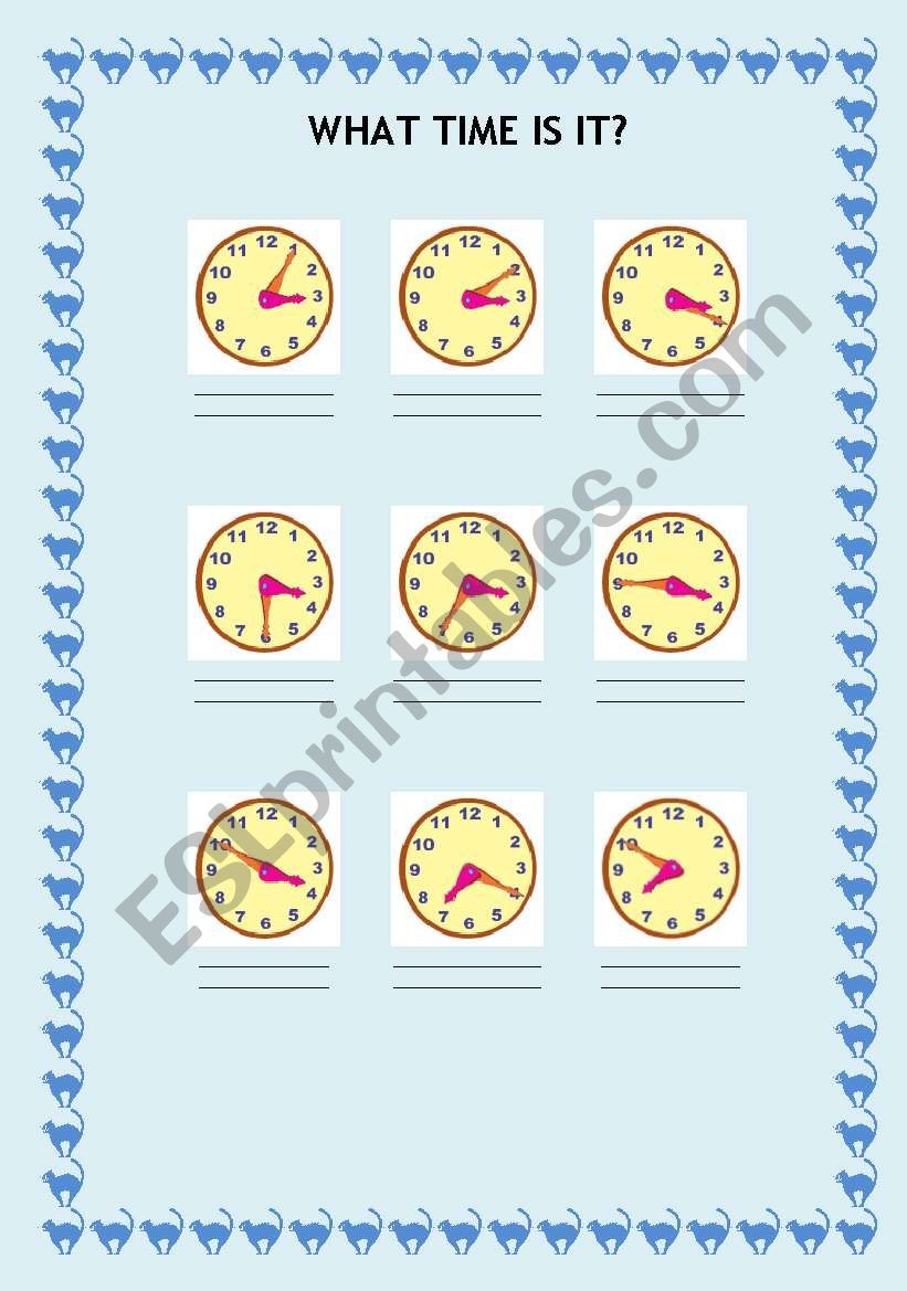 Clock exercises - two forms worksheet