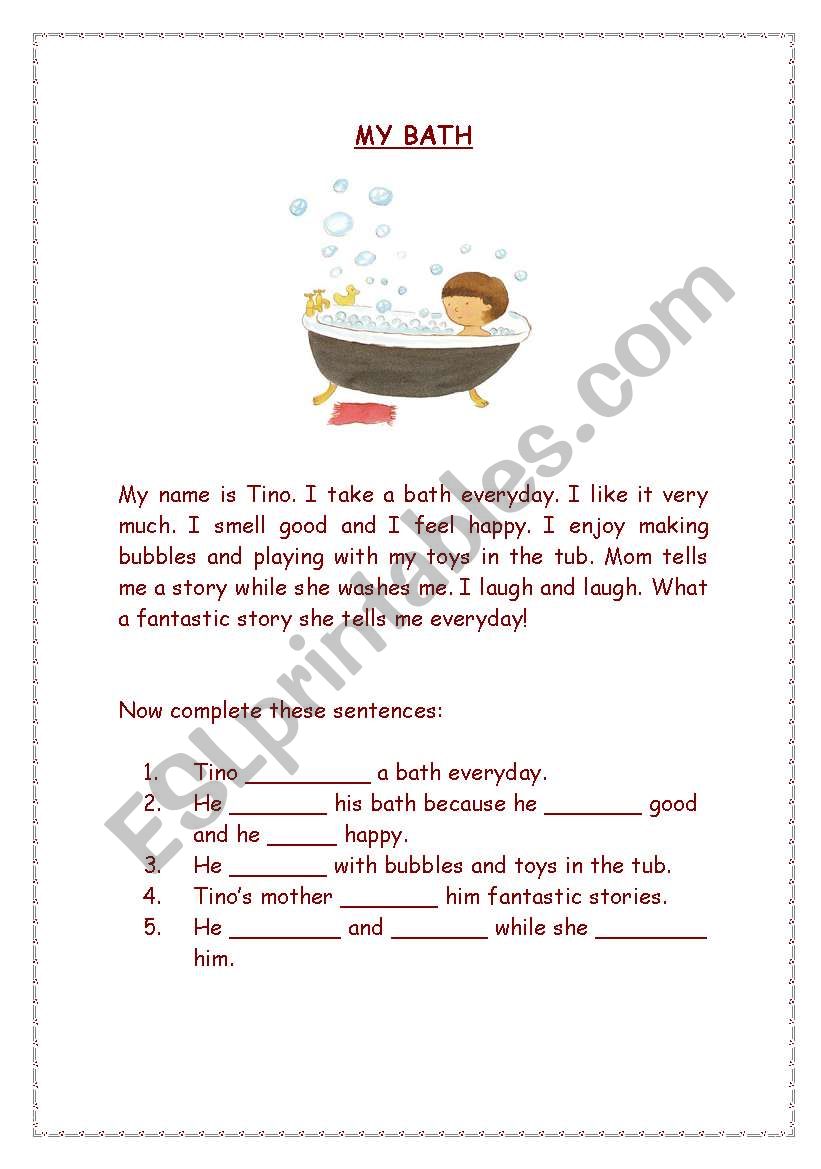 MY BATH worksheet