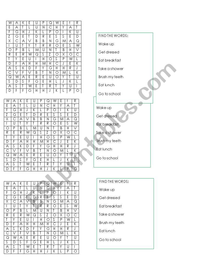 crossword worksheet