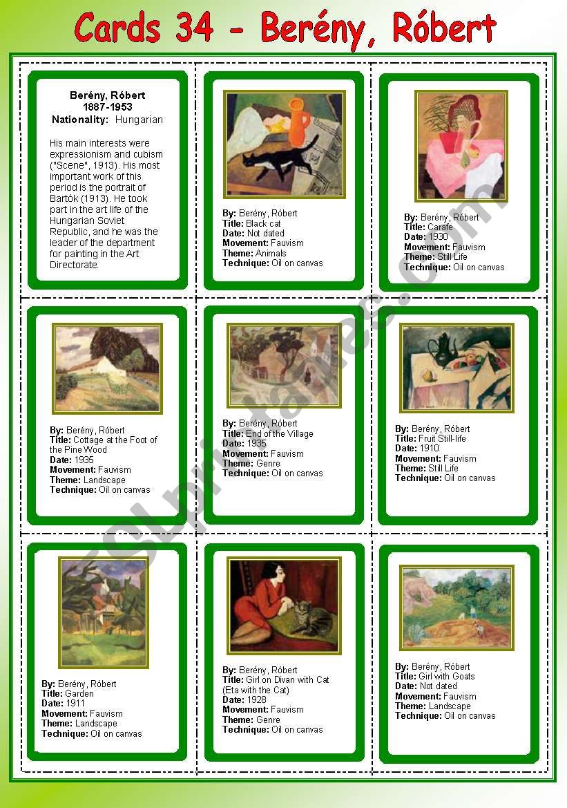 Cards 34 - BerÃ©ny, RÃ³bert - ( Fauvism)