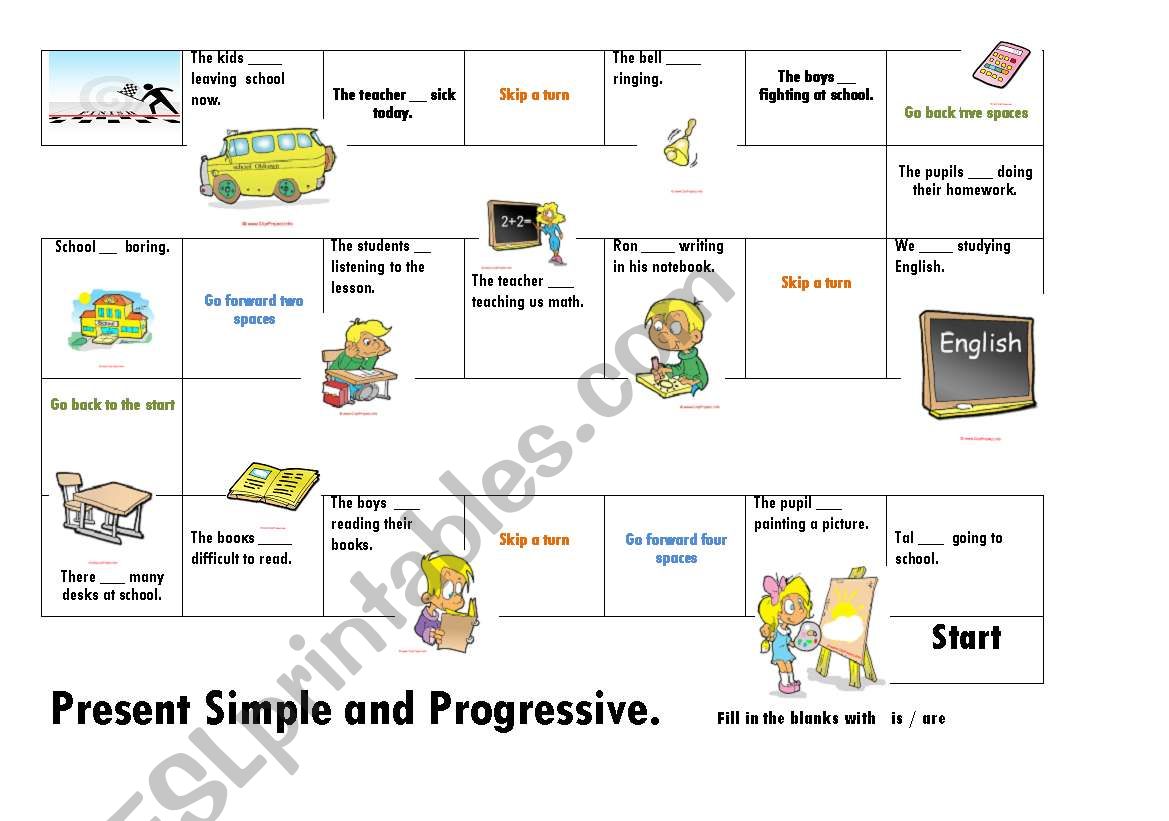 Board Game Present Simple Tense