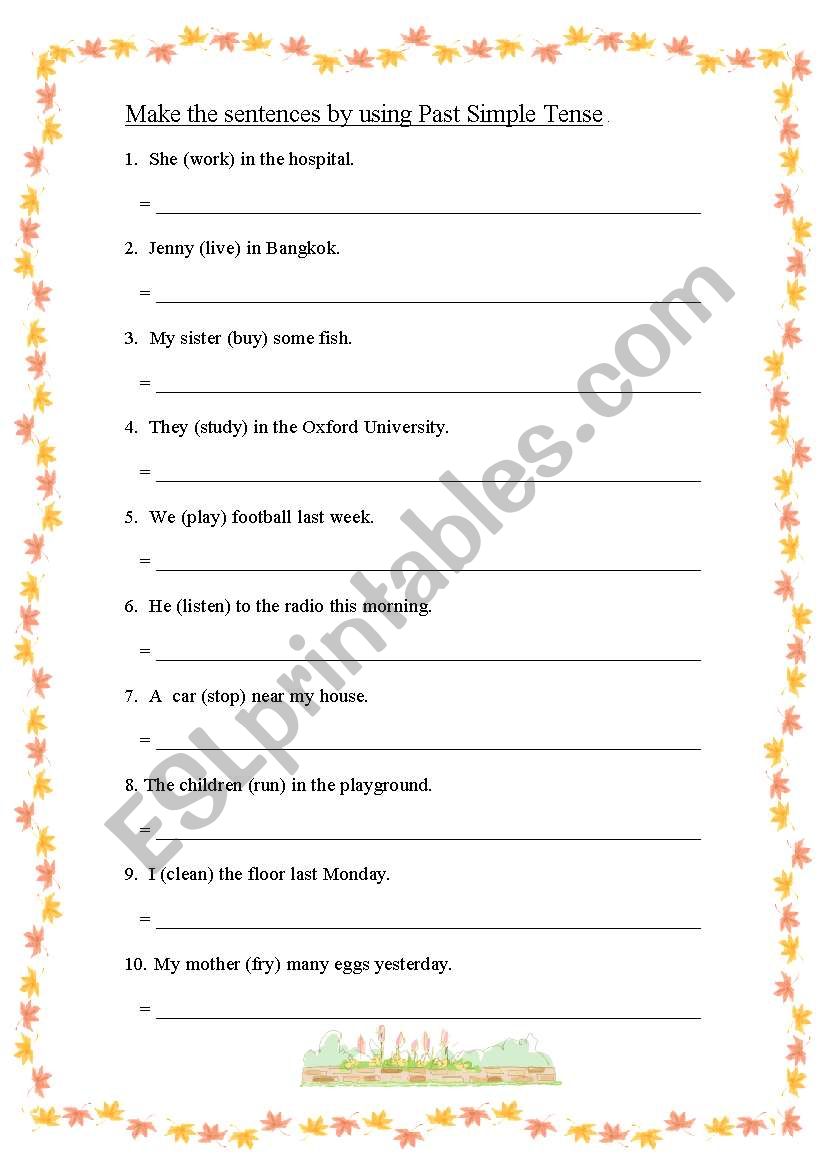 Past Simple Tense worksheet