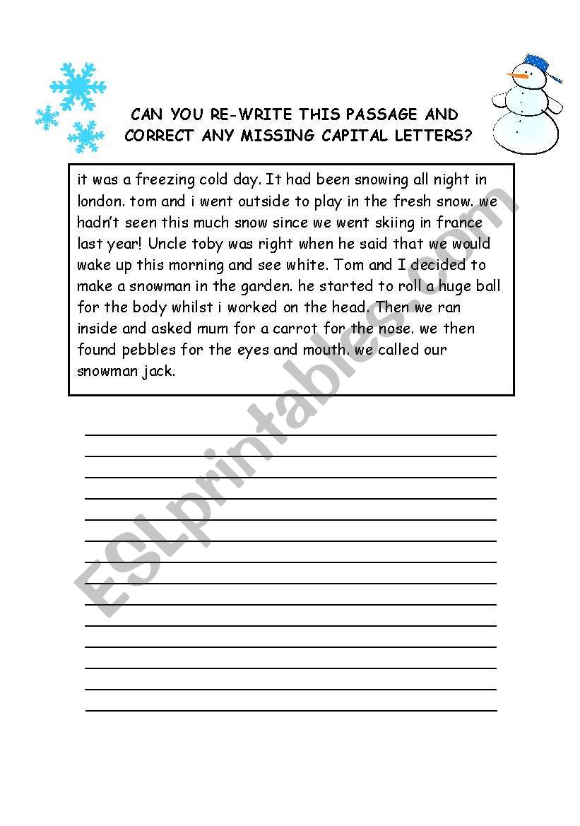 captitalletter worksheet