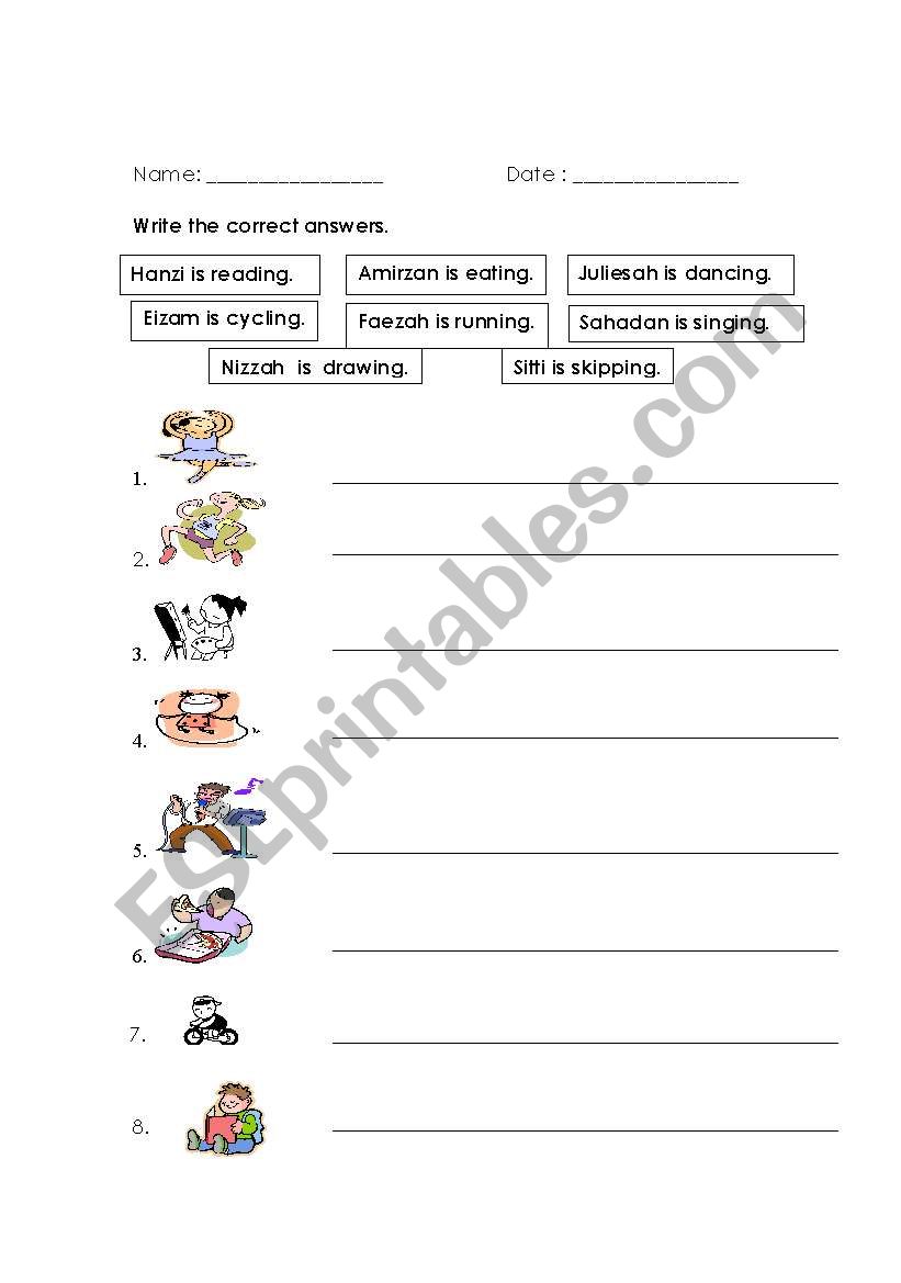 Verbs worksheet