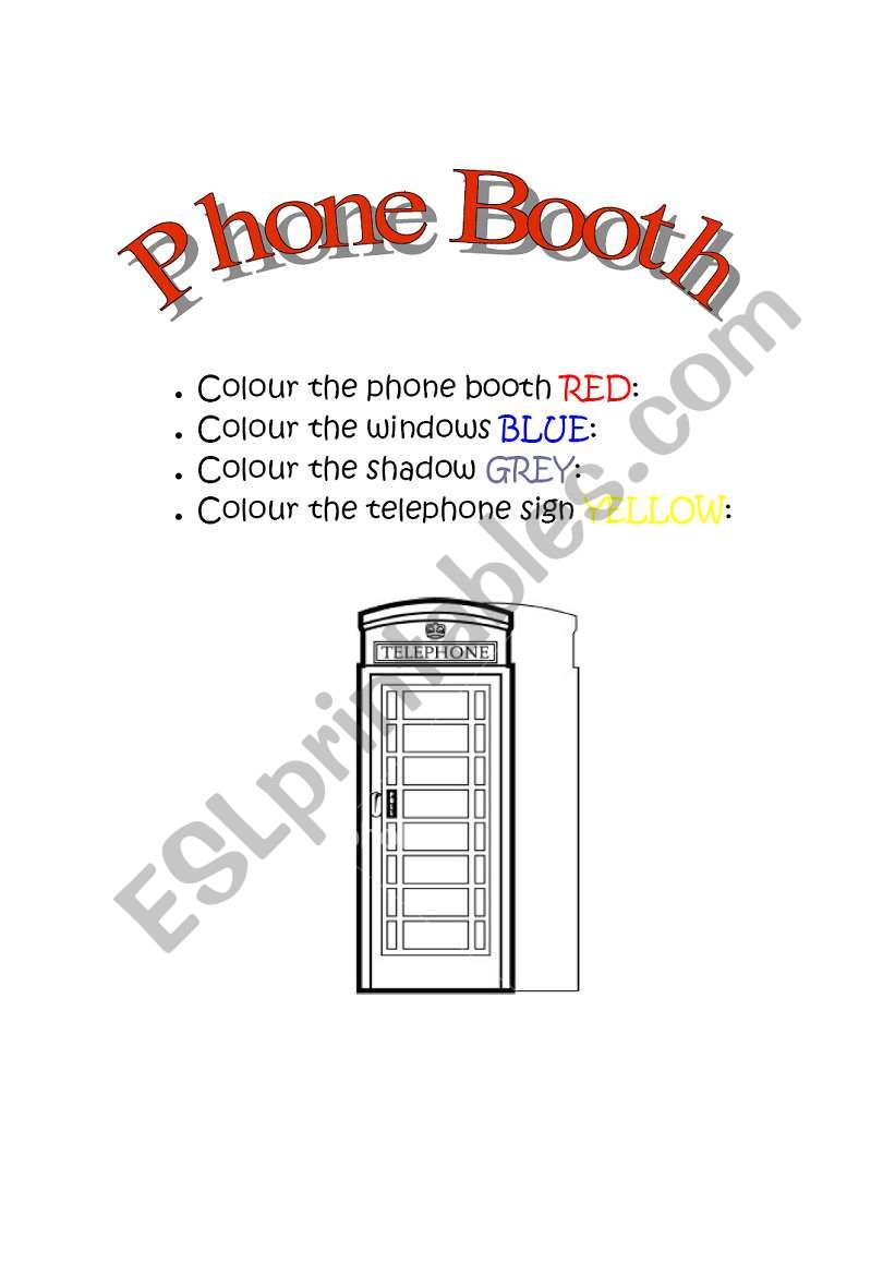 Phone Booth worksheet